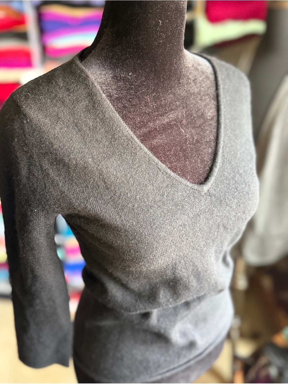 Acrobat Black V-Neck Cashmere Sweater